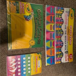 Crayola Golden Crayon Certificates, Deco Trim & Mini Reward Charts
